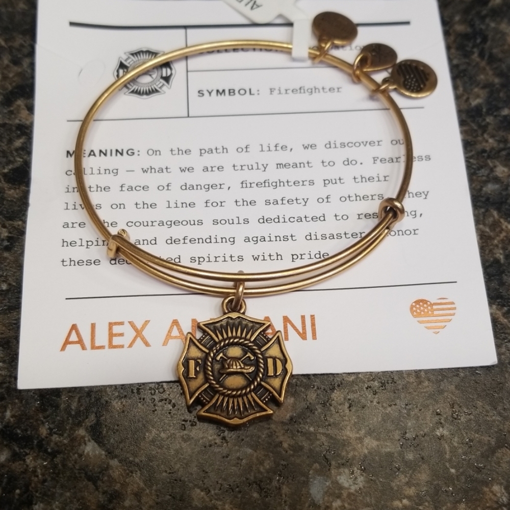 ALEX AND ANI Firefighter bracelet,  gold.  NWT